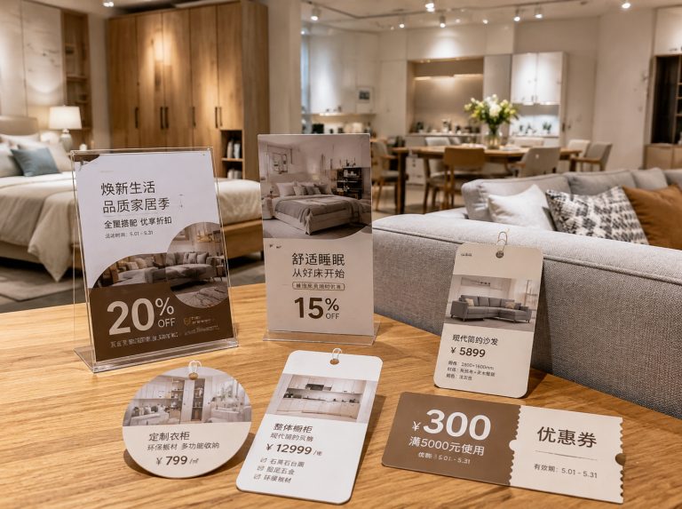 萧山区家具门店单页海报与吊牌